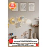 Dekorvin Oskar Set Bulutlar 4lü Set Gece Lambası Bebek Çocuk Odası Fil Duvar Dekorasyonu Aydınlatma Lamba