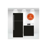 DEKORYAN Siyah Buzdolabı Ve Bulaşık Makinesi Kapak Sticker Folyo Kaplama