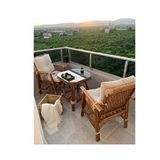 Dekorzade 2 Kişilik Balkon Bahçe Teras Mutfak Masa Takımı Oturma Grubu Balkon Takımı Balkon Mobilyası Bahçe Mobilyası Ceviz