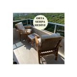 DEKORZADE Balkon bahçe teras oturma grubu bistro masa takımı 2 kişilik