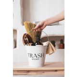 Dekorzdükkan Galvaniz Temizlik-Çöp Kovası(TRASH BUCKET BASKILI)