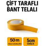 Dekoset Çift Taraflı Bant Telalı (5 Cm Genişlik- 50 Metre Uzunluk) - 5x 5000 cm