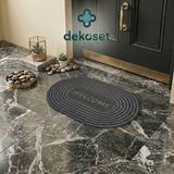 Dekoset Home Oval Gri Dış Kapı Paspası Welcome 40X60 - 40 x 60 cm