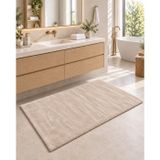 Dekoset Home Tavşan Tüyü Bej Düz Peluş Yumuşak Kaymaz TPR Tabanlı Banyo Paspas 80X150