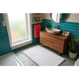 Dekoset Home Tavşan Tüyü Beyaz Düz Peluş Yumuşak Kaymaz TPR Tabanlı Banyo Paspas 80X120