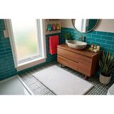 Dekoset Home Tavşan Tüyü Beyaz Düz Peluş Yumuşak Kaymaz Tpr Tabanlı Banyo Paspas
