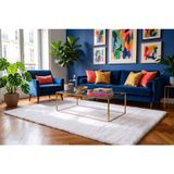 Dekoset Home Tavşan Tüyü Düz Beyaz Yumuşak Yıkanabilir Tabanlı Peluş Halı 120X180