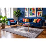Dekoset Home Tavşan Tüyü Düz Gri Yumuşak Yıkanabilir Tabanlı Peluş Halı 120X180