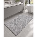 Dekoset Home Tavşan Tüyü Gri Düz Peluş Yumuşak Kaymaz TPR Tabanlı Banyo Paspas 60X90