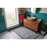 Dekoset Home Tavşan Tüyü Gri Düz Peluş Yumuşak Kaymaz TPR Tabanlı Banyo Paspas 80X120