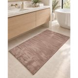 Dekoset Home Tavşan Tüyü Kahverengi Düz Peluş Yumuşak Kaymaz TPR Tabanlı Banyo Paspas 80X120