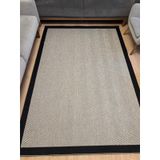 DEKOSET Sisal Halı- Hol Koridor Halısı- Kaymaz Taban- Yıkanabilir Kilim Halı Yolluk (Bej-Siyah, 160x230 cm)