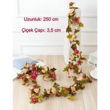 Dekosimge Yapay Gül Sarmaşık Çiçek 250 cm - Krem - Pembe
