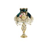 Dekovien Kadife Kaplı Vintage Model Abajur Gold Ayak Hürrem Kumaş ab00648-4585