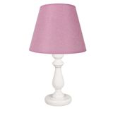 Dekovien Modern Ahşap Ayaklı Kumaş Pembe Abajur