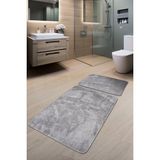 Dekozer 2’li Peluş Banyo Paspas Seti 60X100 + 50X60 cm – Kaymaz Lateks Taban, Yumuşak Yüzey, Yıkanabilir - Gri - DK336