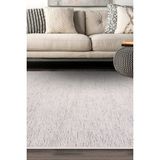 Dekozer Azra Kaymaz Taban Beyaz Halı – Salon, Çocuk Odası ve Mutfak için Yıkanabilir, Yumuşak Kilim - Beyaz - Gri - 80 x 190 cm