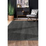 Dekozer Lidya Antrasit Pamuk Dokuma Yumuşak Halı | Kaymaz Tabanlı, Yıkanabilen Modern Tasarımlı Kilim - 80 x 80 cm