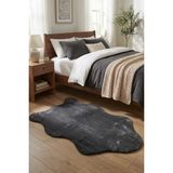 Dekozer Puffy Yumuşak Peluş Post Halı | Kaymaz,yıkanabilir,antre,hol,giyinme Odası, Makyaj Masası Halısı - Antrasit - 100 x 150 cm