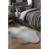 Dekozer Puffy Yumuşak Peluş Post Halı | Kaymaz,yıkanabilir,antre,hol,giyinme Odası, Makyaj Masası Halısı - Gri - 80 x 120 cm