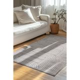 dekozer Revna Gri Yıkanabilir Halı Kaydırmaz Tabanlı Pamuk Dokuma Salon Mutfak Koridor İçin