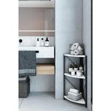 Dekozum 3 Raflı Metal Köşe Banyo Rafı Dekoratif Aksesuar Rafı - Beyaz