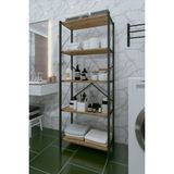 Dekozum 5 Raflı Dekoratif Banyo Dolabı Banyo Düzenleyici Modern Banyo Rafı 150 cm - Atlantik Çam