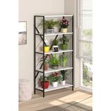 Dekozum 5 Raflı Metal Çiçeklik Modern Saksı ve Dekoratif Eşya Standı Şık ve Dayanıklı Tasarım 180 cm - Beyaz
