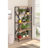 Dekozum 5 Raflı Metal Çiçeklik Modern Saksı ve Dekoratif Eşya Standı Şık ve Dayanıklı Tasarım 180 cm - Tek Ebat - Çok Renkli