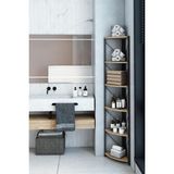 Dekozum 6 Raflı Köşe Metal Banyo Rafı Şampuanlık Deterjanlık Çok Amaçlı Raf 180 cm - Atlantik Çam