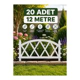 DEKOZUM BAHÇEART Bahçe Çiti Plastik Dekoratif Bahçe Dekorasyon Çiti Bahçe Düzenleme Panel Çit Beyaz 20 ADET 12 METRE