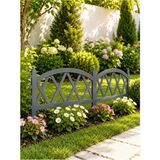 Dekozum Bahçeart Bahçe Çiti Plastik Dekoratif Bahçe Dekorasyon Çiti Bahçe Düzenleme Panel Çit Gri 1 Adet 60 cm - 40 x 60