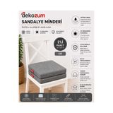 DEKOZUM COMFORT PLUS Sandalye Koltuk Minderi 40x40 Bağcıklı Fermuarlı Yıkanabilir Balkon Bahçe Minderi 2 Lİ