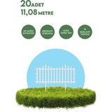 Dekozum Dekoratif Bahçe Çiti Plastik Çit 20 Adet (11,80METRE) 39CM x 59CM - Beyaz - 38 x 59 cm