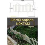 Dekozum Dekoratif Beyaz Bahçe Çiti Plastik Çit Peyzaj Koruma Panel Çit 1 Adet 59 cm Beyaz Çiçek Çiti - 39 cm