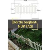 Dekozum Dekoratif Beyaz Bahçe Çiti Plastik Çit Peyzaj Koruma Panel Çit 1 Adet 59 cm Beyaz Çiçek Çiti