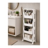 DEKOZUM FLEXİBOX 4 Katlı Banyo Dolabı Banyo Rafı Çok Amaçlı Banyo Rafı Deterjanlık Organizer Box