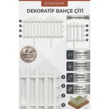 Dekozum Flora 1 Adet Bahçe Çiti Dekoratif Plastik Esnek Beyaz Çit - 59 x 38