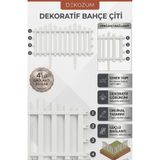 DEKOZUM FLORA 1 ADET Bahçe Çiti Dekoratif Plastik Esnek Beyaz Çit