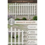Dekozum Flora 8 Adet Bahçe Çiti Dekoratif Plastik Esnek Beyaz Çit - 59 x 38