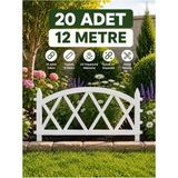 Dekozum Greenflex Plastik Bahçe Çiti Bahçe Dekorasyon Çiti Panel Çit Çiçek Koruma Çiti Beyaz - 40 x 60