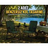 Dekozum Holiday Kamp Sandalyesi, Katlanır Kamp Sandalyesi, Bardaklıklı Kamp Sandalyesi, Plaj Piknik Sandalye - Yeşil