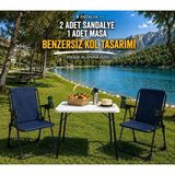 Dekozum Holiday Kamp Seti Kamp Sandalyesi Kamp Masası Katlanır Kamp Piknik Seti 2 Sandalye 1 Masa - LACİVERT 2 SANDALYE 1 MASA - Lacivert