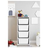 DEKOZUM JOYBOX 4 LARGE Sepetli Dolap Çok Amaçlı Dolap Oyuncak Dolabı Oyuncak Organizer Oyuncak Saklama BEYAZ