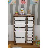 DEKOZUM KİDS 14 Sepetli Dolap Çok Amaçlı Dolap Oyuncak Dolabı Kiler Dolabı Organizer Box