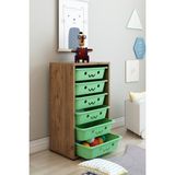 Dekozum Kids 6 Sepetli Çok Amaçlı Dolap, Mutfak Dolabı, Çocuk Oyuncak Dolabı, Oyuncak Organizer - Renkli