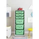 Dekozum Kids Modern Tasarımlı 6 Sepetli Oyuncak Dolabı 122 cm Renkli Suntalam Malzeme ile Dayanıklı