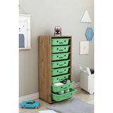 Dekozum Kids Modern Tasarımlı 8 Sepetli Gülenyüzlü Oyuncak Dolabı 109 cm Çok Renkli Dayanıklı Organizer