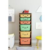 Dekozum Kids Renkli 6 Sepetli Oyuncak Dolabı 45 cm Derinlik 30 cm Yükseklik 122 cm Saklama Kutusu