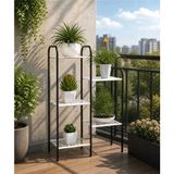 Dekozum Metal Çiçeklik ve Saksı Standı 13 Raflı Bitki Rafı, Bahçe ve Balkon Için Modern Saksılık Dolap - Beyaz